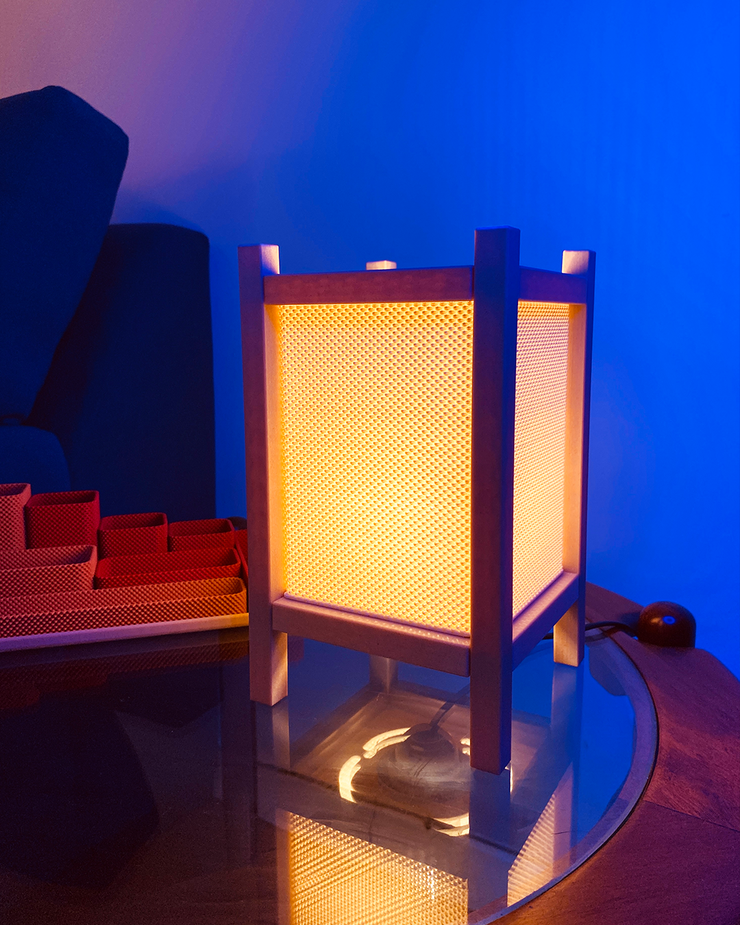 Riku – RippleMesh Table Lamp Inspired by Japanese Shoji Screens Custom Made in Malaysia