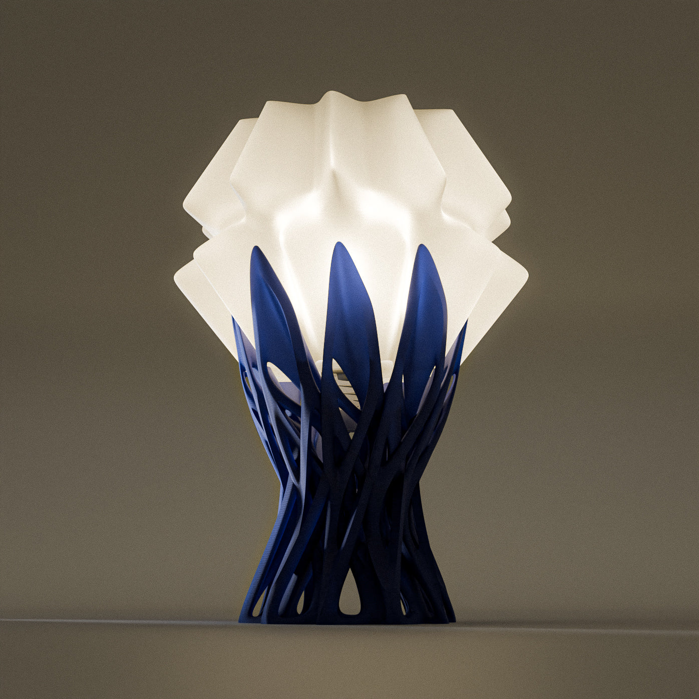 Nox Table Lamp – by kraken.stl | Organic Meets Geometric | 3D Printed Art Light