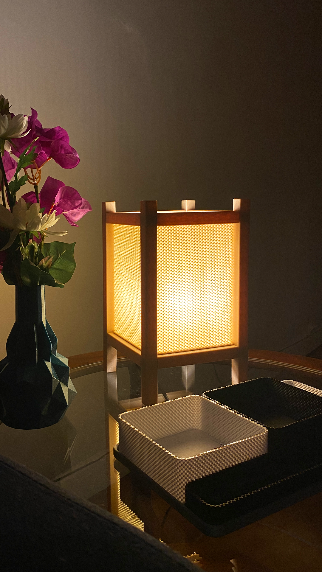Riku – RippleMesh Table Lamp Inspired by Japanese Shoji Screens Custom Made in Malaysia